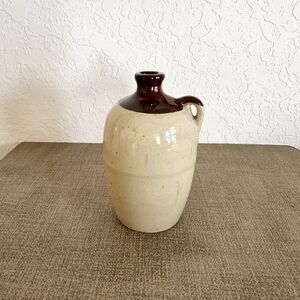 Vintage Miniature Stoneware Jug Old Whiskey or Syrup Bottle USA
